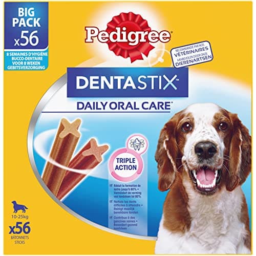 Pedigree DENTASTIX 56 Bâtonnets à Mâcher pour Moyen Chien 10-25kg, 8 Sachets de 7, Saveur Poulet et Bœuf, Détartrage Dentaire Chien, Soins Dentaires pour Chien (Lot de 2) - Image 6