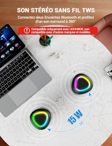 Portable Bluetooth Speaker Mini Wireless Speaker 15W Bluetooth 5.3 Powerful Speakers with Pairing TWS 2500mAh 30m 3 Lighting Effects IPX5 AUX TF Card Parties Parties Outdoor Travel - Image 4