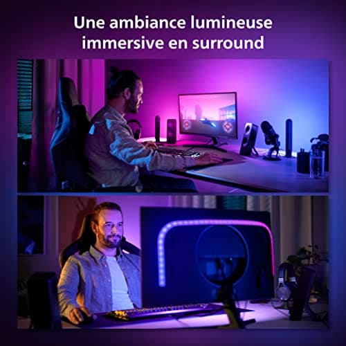 Philips Hue White and Color, Lightstrip Hue Play Gradient PC for 32-34 Inch Screen, Light Sync with Game, Compatible with Alexa, Google Assistant and Apple Homekit - Image 4