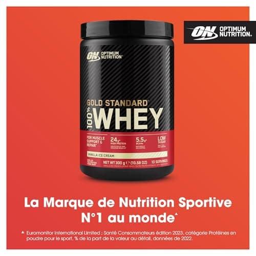 Optimum Nutrition Gold Standard 100% Whey, Protein Powder, Vanilla Ice Taste 300g, 10 Doses - Image 4