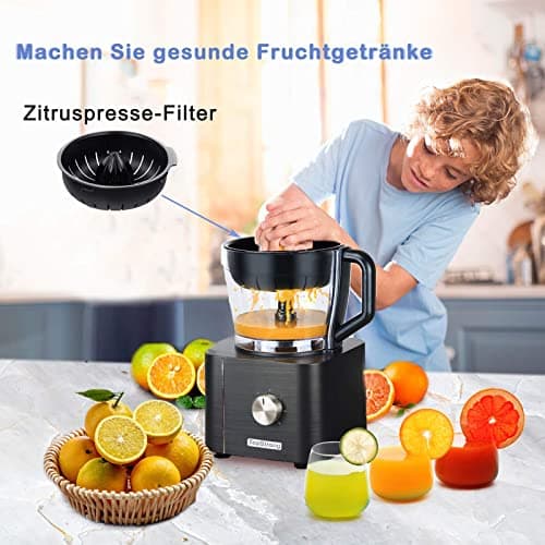 TopStrong Robot Cuisine Multifonction,1100W Robot Multifonction,11 en 1 Robot Culinaire inclus Hachoir, Crochet Pétrisseur,Mixeur, Presse-agrumes et Moulin à Café, 3,2L Bol et 1,5L Blender - Image 7
