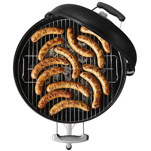 Weber Bar-B-Kettle barbecue à charbon (version 2026) / couvercle et cuve émaillés, grille de 57 cm, thermomètre intégré, bac à cendres, trépied avec roulettes, noir/argent - Image 8