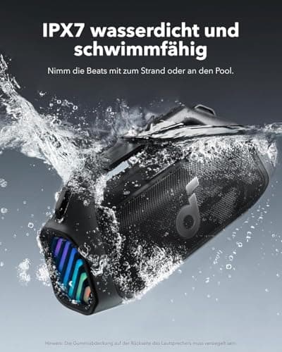 Soundcore Boom 2 Plus Enceinte Bluetooth puissante, 140W, 2+2 canaux stéréo, BassUp 2.0,Charge Rapide 30W, 20h, IPX7, lumières RGB, USB-C, pour l'extérieur, Le Camping, et la Plage (Reconditionné) - Image 7