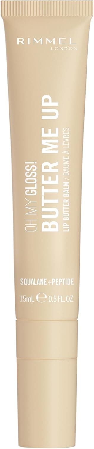 Rimmel Rimmel London Oh My Gloss Butter Me Up Baume à lèvres 001 Vanilla Frost, hydratant, teinté, Soin des lèvres, Hydratation, Nourrissant, Squalane, 15 ml