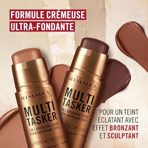 Rimmel London Multi Tasker, Sculpting & Contour Bronzer Stick, All-Day Lasting, Fresh Finish, Vegan Makeup, 4.5g 002 Medium - Image 8
