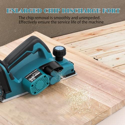 Cordless Planer Compatible with Makita 18V Battery, 3200 RPM, Planing Width 82 mm and Depth Adjustable from 0 to 2 mm, Electric Hand Planer for Woodworking and Furniture DIY - Image 6