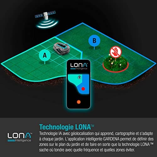 Gardena SILENO life 750 m² Smart Robot Mower Set: Innovative LONA IA technology, adjustment via app, SensorControl, for slopes 35% max, smart gateway, FR-Version (19701-66) - Image 3