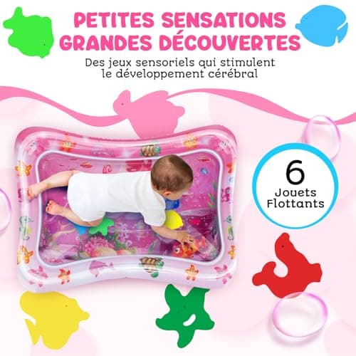 Baby Water Mat – Activity and Play Mat – Inflatable Baby Sensory Mat – Baby Play – Baby Sensory Water Mat – Baby Water Toy – 100% BPA-Free & Non-Toxic – Pink Avec Maman - Image 4