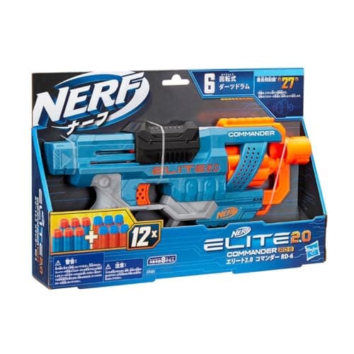 Nerf Elite 2.0 Commander RD-6 Foam Dart Blaster with Rotating Barrel and 12 Darts Toy for Kids, Girls and Boys Aged 8+ (Pack of 2) - Image 3