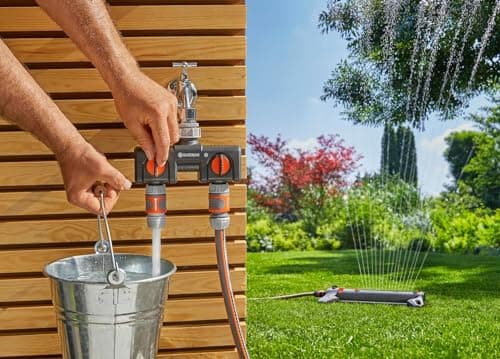 Distributeur 2 voies GARDENA : possibilité de raccorder 2 appareils au robinet, convient pour les programmateurs et minuteries d'arrosage de GARDENA, débit d'eau réglable et verrouillable (8193-20) - Image 6