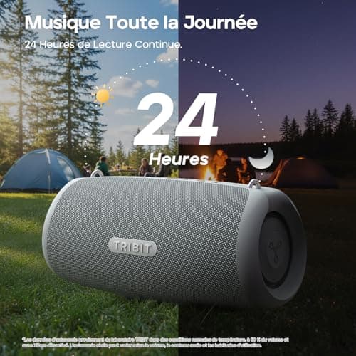 Tribit StormBox Lava Powerful Bluetooth Speaker, 80W Wireless Speaker, 24H Battery Life, IP67 Waterproof, Bluetooth 5.4, Custom EQ, XBas, TWS Pairing for Camping/Beach/Party/Outdoor - Image 6