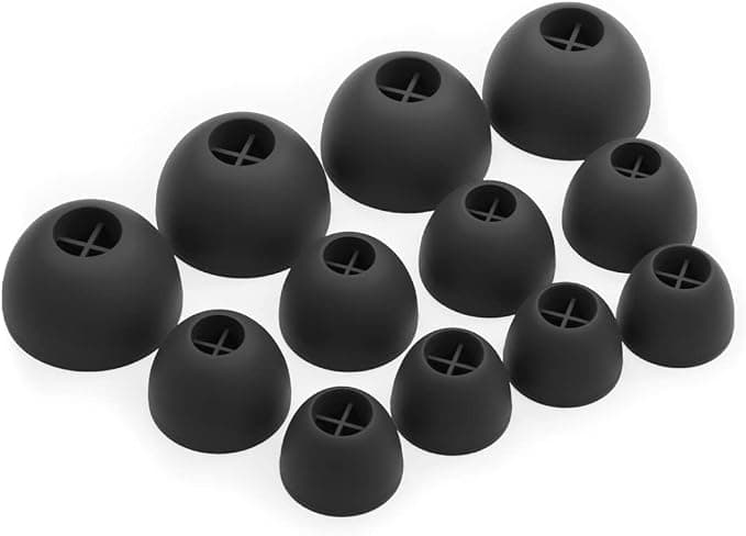 Okuli 12 x Silicone Earbuds for Sennheiser Momentum 1, 2, 3 Headphones Earphones in Black - Image 1