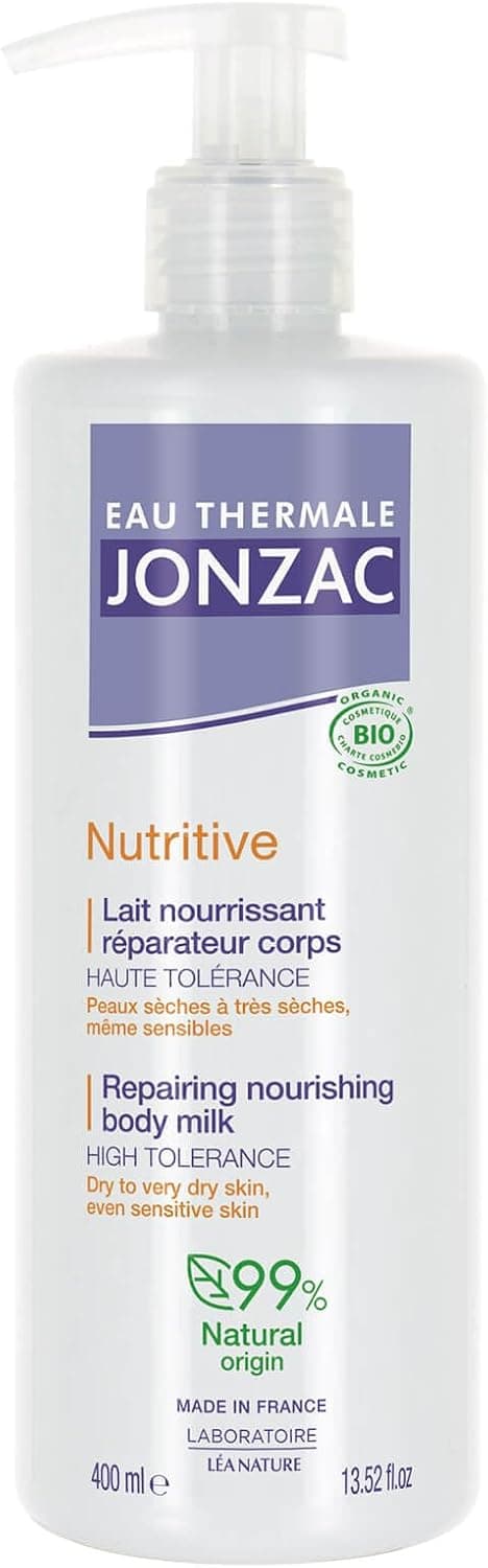 Eau Thermale Jonzac - Nourishing body repair milk - Nutritive - Dry to very dry skin, even sensitive - Certified Bio Cosmos Organic - 400 ml bottle