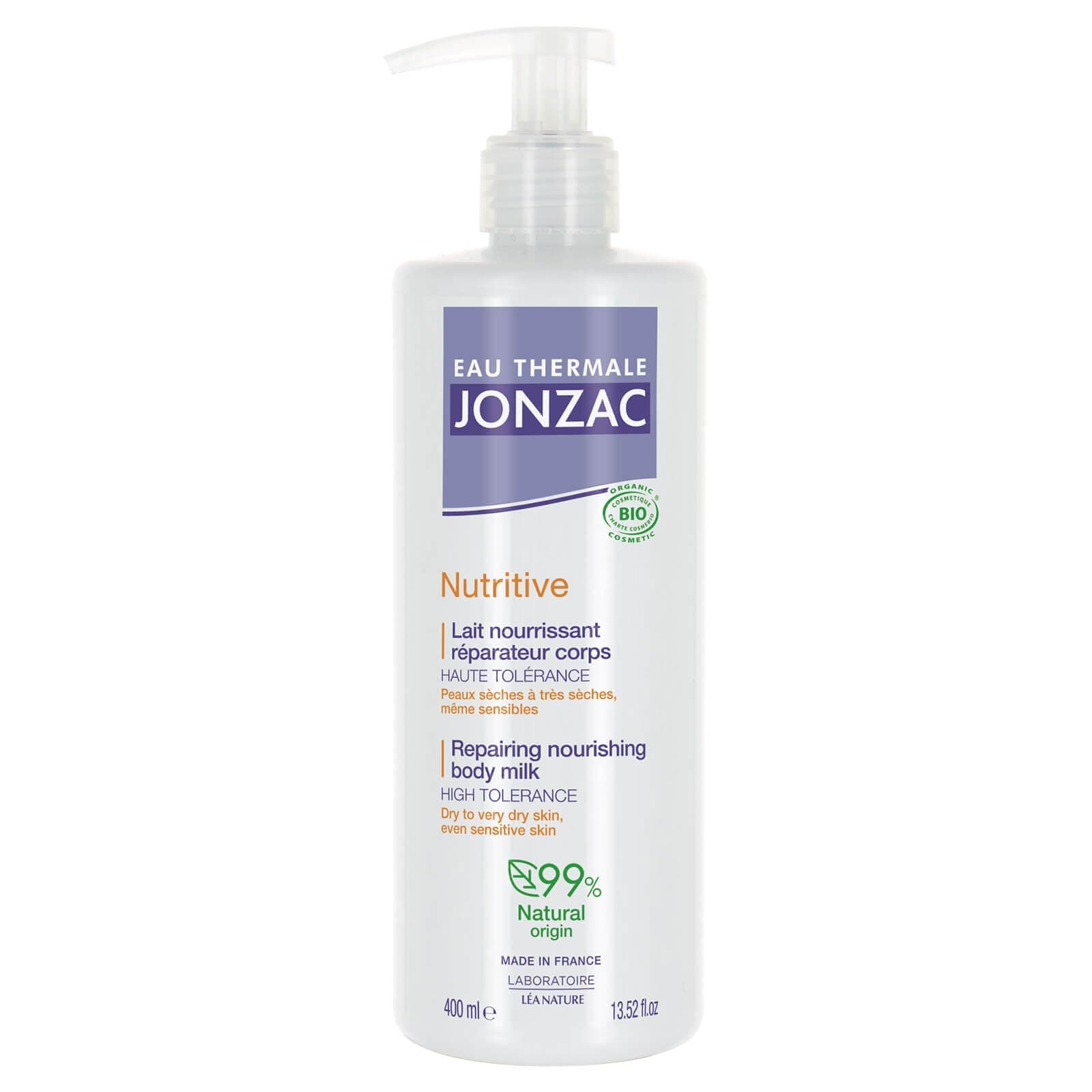 Eau Thermale Jonzac - Nourishing body repair milk - Nutritive - Dry to very dry skin, even sensitive - Certified Bio Cosmos Organic - 400 ml bottle - Image 6