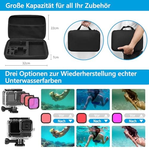 Accessory Kit for GoPro Hero 13 Black, oGoDeal Action Camera Including Waterproof Case, Screen Protector, Bike Stand, Floating Handle - Image 8
