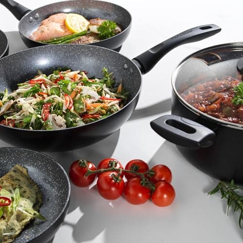 Progress Induction Wok 28 cm Aluminium, Tefal Style Wok Pan with Ceramic Coating, PFAS Free, Professional Quality, Suitable for All Cookers, Premium Design with Ergonomic Handle - Image 6