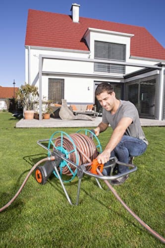Gardena Metal Hose Reel on Wheels 100: Heavy Duty Hose Reel, Angled Hose Connection, Drip Free Connection, Crank, Max. 100m 1/2 Inch, 80m 5/8 Inch, 50 m 3/4 Inch, 25 m 1 Inch - Image 5