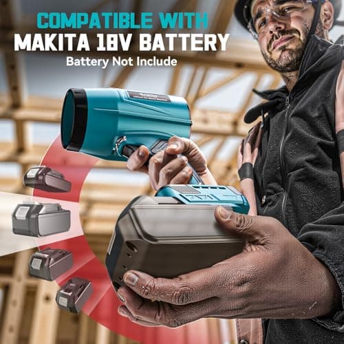 Ecarke Cordless Blower Compatible with Makita 18V Batteries, Brushless Motor 80.000 RPM, Air Speed 60 m/s & 850 g Pressure, Portable Blower for Leaves, Dust & Snow (without Battery) - Image 6