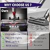 Dyson V7 V8 V10 V11 V15 Brush Flexible 180° Swivel Brush with 4 LED Headlights and 2 Replacement Rollers Hard Floors and Carpet - Image 5