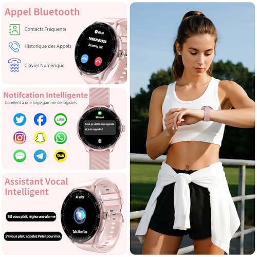 OUKITEL Women's Smart Watch with Bluetooth Call, 1.39 Inch Smartwatch with Female Function, 100+ Sports Modes, Cardio Monitoring/SpO2/Sleep/Pedometer, IP68 Waterproof, Women's Smart Watch for Android - Image 4