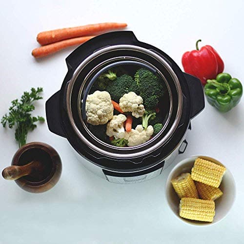 6QT Stainless Steel Steamer Basket with Handle for Instant Pot Accessories Fits Most Pressure Cookers - Steaming Vegetables, Eggs, 6qt Black - Image 4