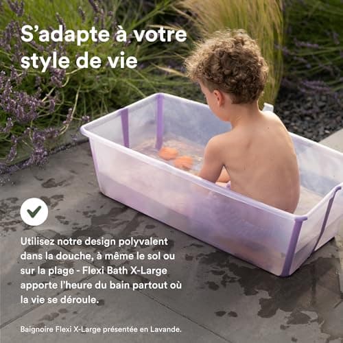 Stokke Flexi Bath X-Large, Sandy Beige - Spacious foldable baby bath - Lightweight & easy to store - Convenient to use at home or on the go - Ideal for children from 0 to 6 years old - Image 6