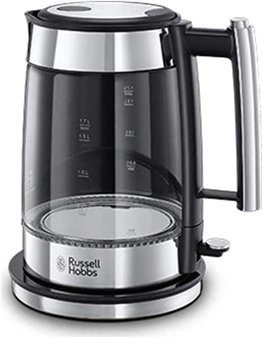 Russell Hobbs Electric Glass Kettle [Elegant & Powerful] Elegance (1.7L, 2200 W, Perfect Flow, LED Lighting, Anti-Limescale Filter, Auto Opening, Ergonomic, 360° Base) 23830-70 - Image 1