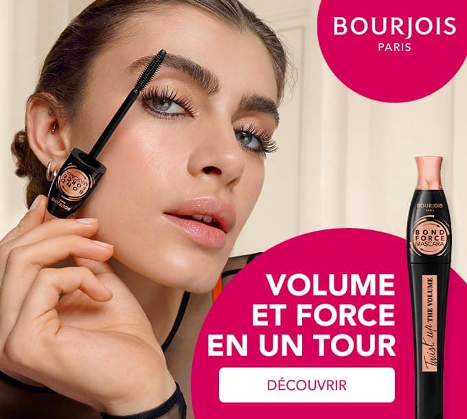 Bourjois Twist Up The Volume Bond Force, Noir, Mascara, Apporte instantanément volume et longueur, Cils plus épais et plus forts, Brosse 2-en-1 transformable, 8 ml - Image 5