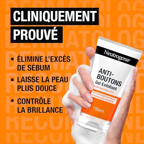 Neutrogena – Anti-Pimple Exfoliating Gel (150 ml tube) – Salicylic Acid Face Scrub (2%) – 93% noticed a reduction in pimples after 4 weeks* - Image 6