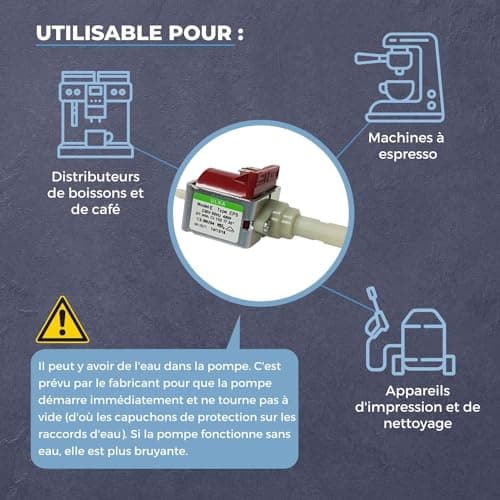 Lichtblau Pompe à eau Ulka EP5 48W 230V I Pour Whirlpool Bauknecht 481236018581, DeLonghi 5132106900, Indesit-Company C00312985 & Philips 422245945091 I Pour machine à café automatique - Image 3