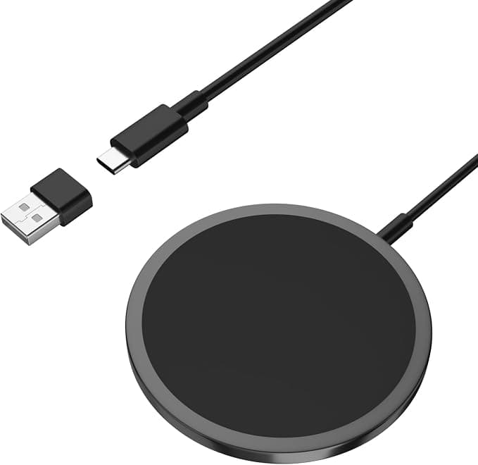 Magnetic Wireless Charger for iPhone 15W, Fast Charger Compatible Apple with Mag-Safe for iPhone 17/16/15/14/13/12/AirPods 4/3/2/Pro-Black - Image 1