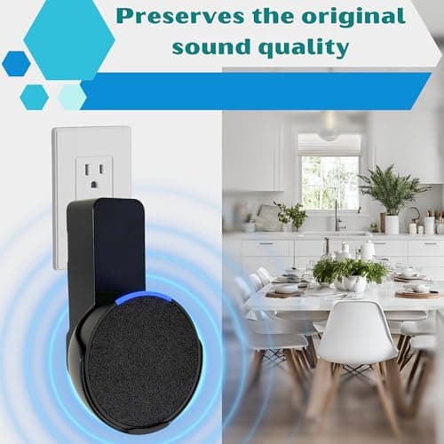 Sintron Wall Mount for Echo Pop and Google Nest, Smart Socket Holder with Built-in Cable Management, Space Saving No Bulky Cables, for Living Room, Bedroom, Kitchen (Black) - Image 4