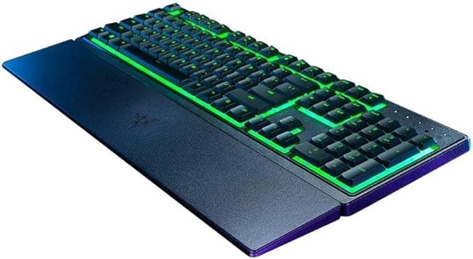 Razer Razer Ornata V3 X, Membrane Gaming Keyboard with Silent Membrane Switch (UV Coated Button Cover, Ergonomic Wrist Rest Razer Chroma RGB), German Keyboard, Black