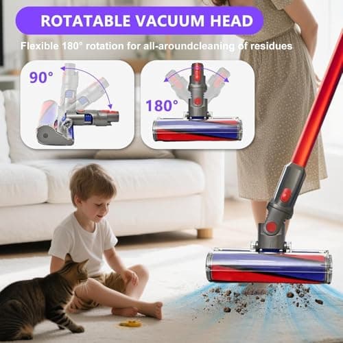 Soft Roller Floor Brush for Dyson V7 V8 V10 V11 V15 Vacuum Cleaner Accessory for Dyson SV10 SV11 SV12 Vacuum Cleaner Soft Roller Electric Brush for Hard Floor - Image 4