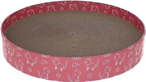 Kerbl Pet Cat Scratching Post Circle Cardboard Pink Diameter 34 cm - Image 3
