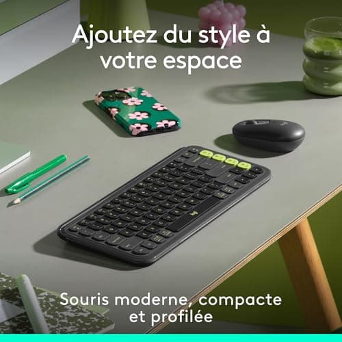 Logitech Pop Mouse, Compact and Portable Wireless Bluetooth Mouse with Programmable Buttons and Discrete Clicks, Easy-Switch Between 3 Devices, Laptop, Tablet, PC – Graphite - Image 3
