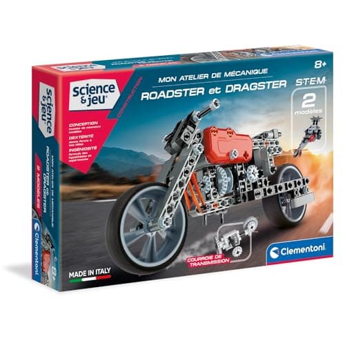 Clementoni | Mon Atelier de Mécanique – Construction Roadster & Dragster Enfants 8 Ans+ | Kit STEM à Construire | 130+ Pièces | Transmission Réaliste | Développement Logique et Dextérité - Image 6