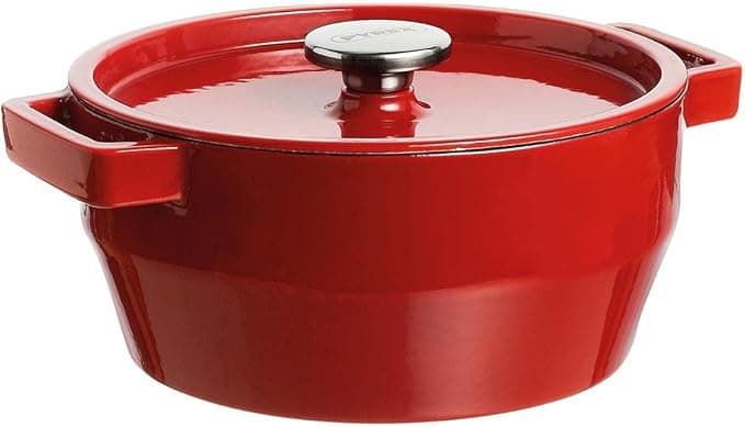 Pyrex - SlowCook Round Cast Iron Casserole Dish Suitable for All Heat Sources Including Induction Diameter 28 cm