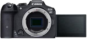 Canon EOS R7 (Body) - Hybrid Camera - 32.5MP APS-C Sensor, Dual Pixel II CMOS Autofocus - Digital Camera 4K 60p, Continuous Shooting up to 15fps - Bluetooth, Wi-Fi, WLAN