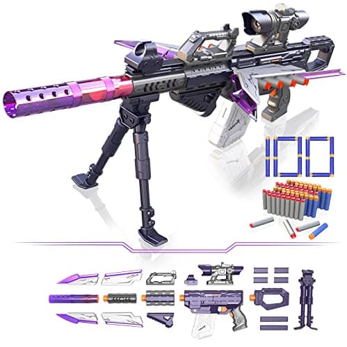 Electric Toy Gun for Nerf Sniper, 100+ Styles Automatic Foam Blaster Toy with Sight and 100 Darts, Child Toy Gift for Boys 6-12 Years - Image 2