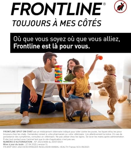 Frontline Spot-on Chat - Anti Puces, Tiques & Poux Broyeurs - Protège Pendant 4 Semaines Contre Les Puces/2 Semaines Contre Les Tiques - Fabriqué en France - 3 Pipettes - Image 7