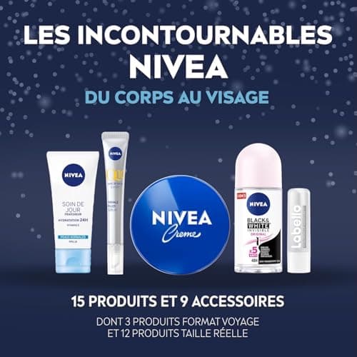 NIVEA - Calendrier de l'Avent Femme Édition 2025 - Coffret Cadeau Beauté - Soins Visage, Corps & Lèvres + Accessoires - 24 Fenêtres Surprises - 1pce - Image 5