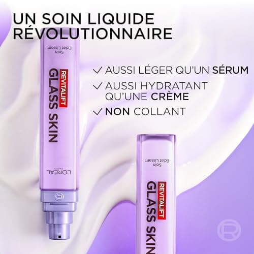 L'Oréal Paris - Smoothing Radiance Face Cream - Hydration Glass Skin Liquid Cream - With Hyaluronic Acid & Vitamins B5 and Cg + B3 - All Skin Types - Revitalift Filler Glass Skin - 50 ml - Image 8