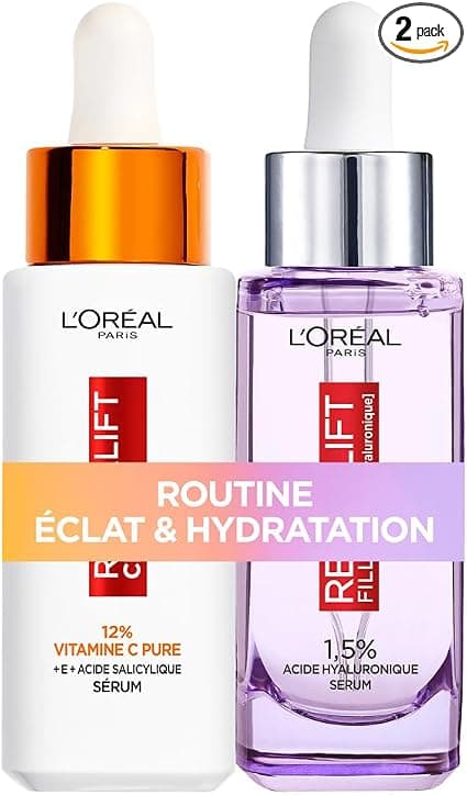 L'Oréal Paris Coffret Revitalift Filler Sérum Anti-Rides Acide Hyaluronique 30 ml + Revitalift Clinical Sérum Teint Lumineux Vitamine C 30 ml