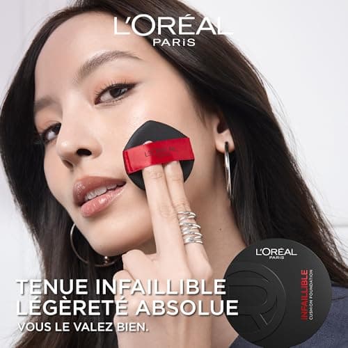 L'Oréal Paris - Fond de Teint Cushion 24H Air Wear - Haute Couvrance Indétectable - Sans Transfert - Tous Types de Peau - Teinte : 130 - Image 4