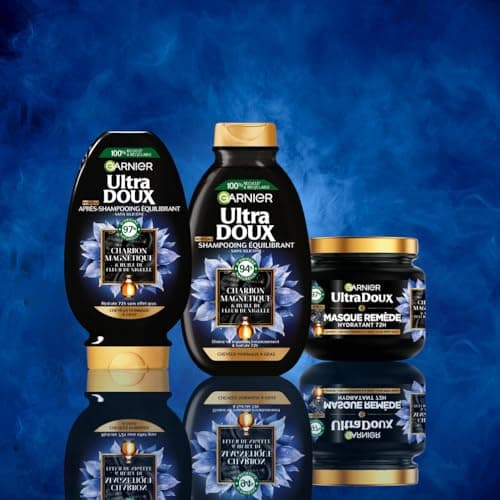 Garnier Ultra Doux Hydrating & Balancing Conditioner with Magnetic Charcoal & Black Flower - For Normal to Oily Hair - 200 ml - Image 7
