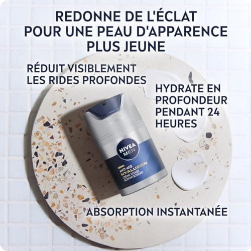 NIVEA MEN Crème de Jour DNAge (1 x 50 ml), Crème visage anti-âge avec Acide Hyaluronique et Créatine, Soin homme hydratant à la protection solaire FPS 15 - Image 3