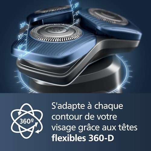 Philips Rasoir électrique Série 7000 pour homme Wet & Dry avec tondeuse rétractable, socle de charge, coffret de voyage et brossette de nettoyage (modèle S7887/35) - Image 7