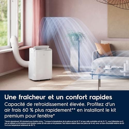 Electrolux EXP28U340HW Portable Air Conditioner, Cooling Capacity 2.8 kW, Eco Friendly R290 Technology, Silent Operation 64 dB, Dehumidification Mode, White Color - Image 6