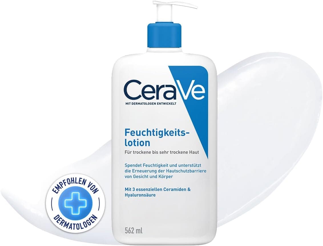 CeraVe Lotion hydratante pour le corps et le visage, lotion pour peau sèche et très sèche, avec acide hyaluronique et 3 céramides essentiels, 1 x 562 ml